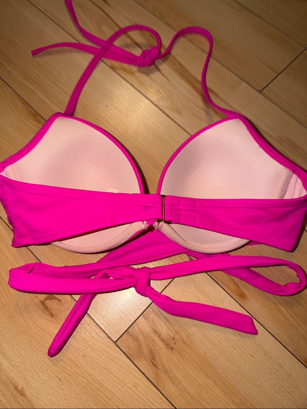 Victoria K Hot Pink Wrap Tie Bikini Top - Picture 2 of 4